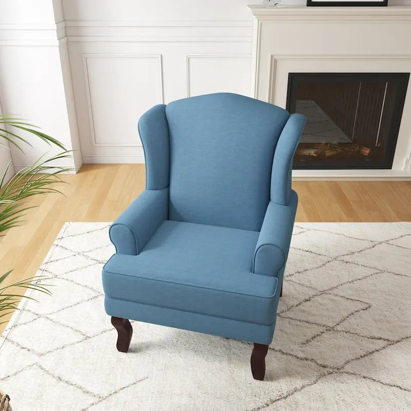 Fauteuil d'appoint capitonné à oreilles de style moderne du milieu du siècle
