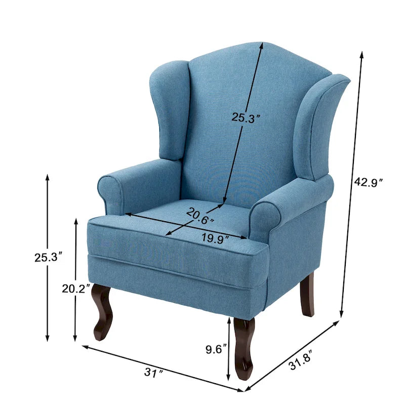 Fauteuil d'appoint capitonné à oreilles de style moderne du milieu du siècle