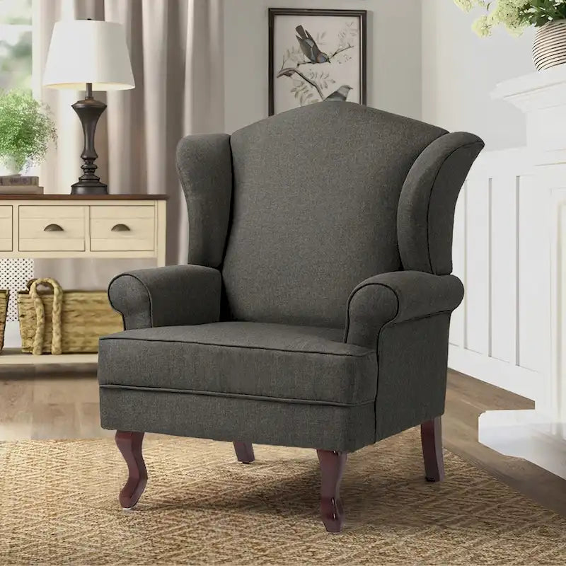 Fauteuil d'appoint capitonné à oreilles de style moderne du milieu du siècle