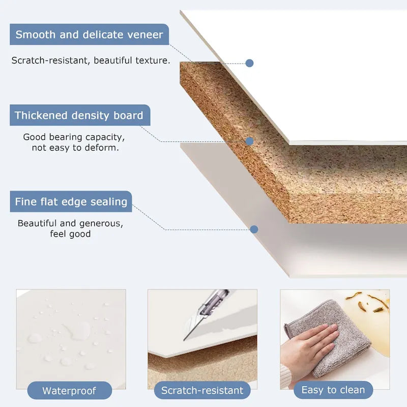 Armoire à linge étroite de salle de bain VECELO, 8 niveaux, en bois massif, avec 8 étagères.