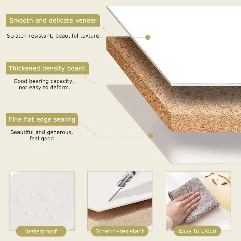 Armoire à linge étroite de salle de bain VECELO, 8 niveaux, en bois massif, avec 8 étagères.