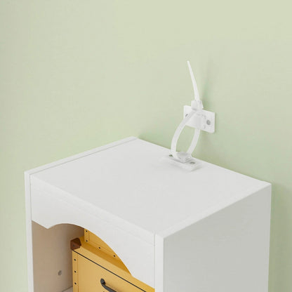 Armoire à linge étroite de salle de bain VECELO, 8 niveaux, en bois massif, avec 8 étagères.