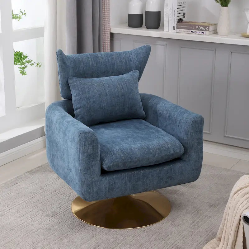 Fauteuil d'appoint pivotant à 360 degrés de style classique du milieu du siècle - 29,20 x 29,90 x 36,60