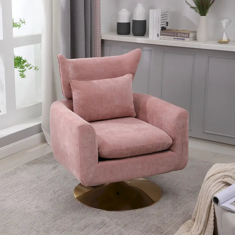 Fauteuil d'appoint pivotant à 360 degrés de style classique du milieu du siècle - 29,20 x 29,90 x 36,60