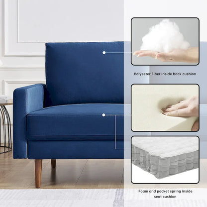 Canapé rembourré OS Home and Office Furniture de 175 cm de large avec accoudoirs carrés