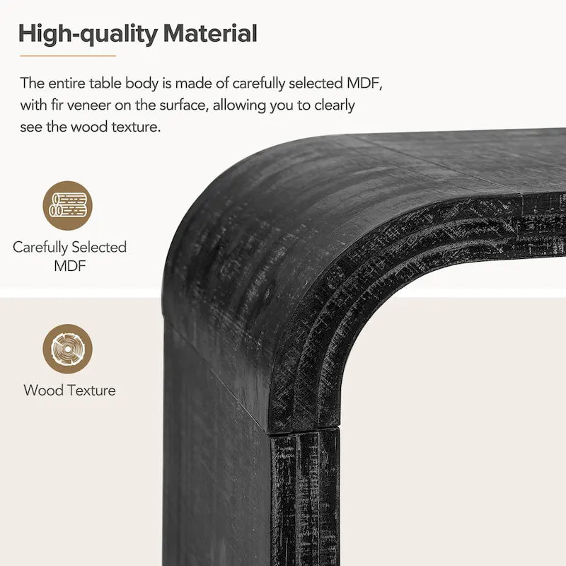 Table basse au design Art déco incurvé - 23,60 x 47,20 x 18,50