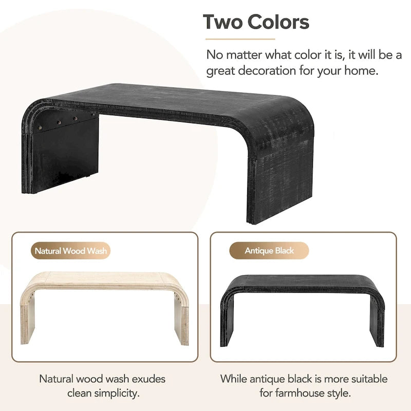 Table basse au design Art déco incurvé - 23,60 x 47,20 x 18,50