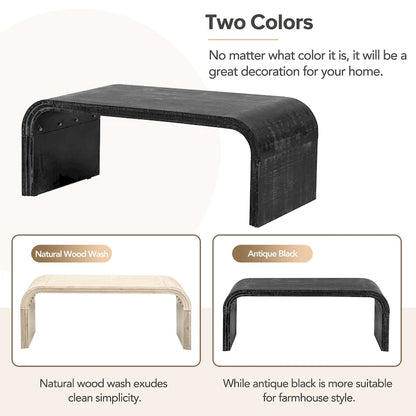 Table basse au design Art déco incurvé - 23,60 x 47,20 x 18,50