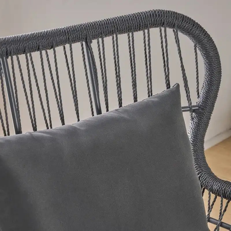 Fauteuils club d'intérieur Tolovana en acier et corde avec coussins, par Christopher Knight Home