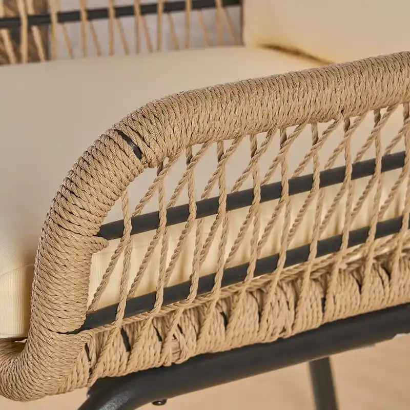 Fauteuils club d'intérieur Tolovana en acier et corde avec coussins, par Christopher Knight Home