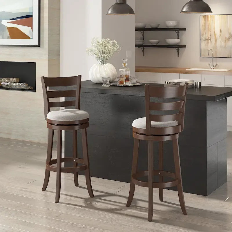 Tabouret de bar pivotant Rovinj à dossier échelle 29H