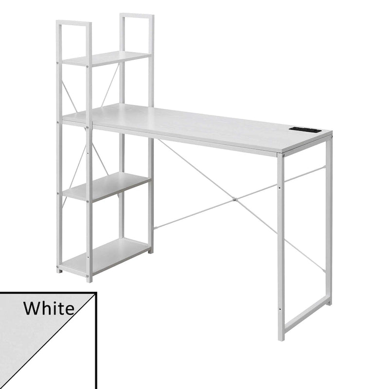 Poste de travail de bureau Designs2Go de Convenience Concepts avec station de recharge et étagères