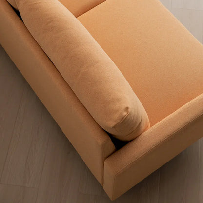 Canapé deux places moderne en tissu, idéal pour le salon, la chambre ou un appartement.