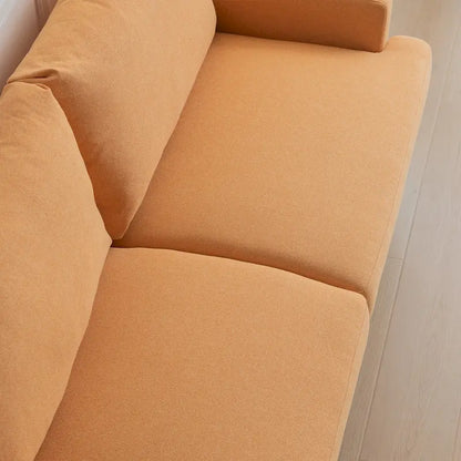 Canapé deux places moderne en tissu, idéal pour le salon, la chambre ou un appartement.