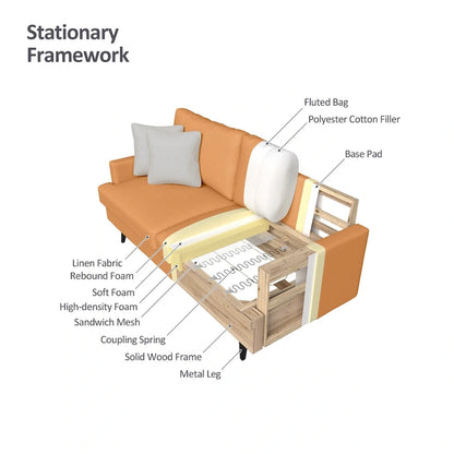 Canapé deux places moderne en tissu, idéal pour le salon, la chambre ou un appartement.