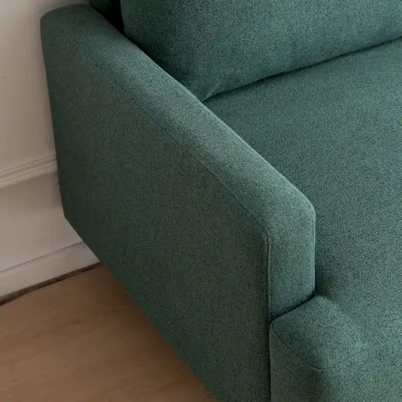 Canapé deux places moderne en tissu, idéal pour le salon, la chambre ou un appartement.