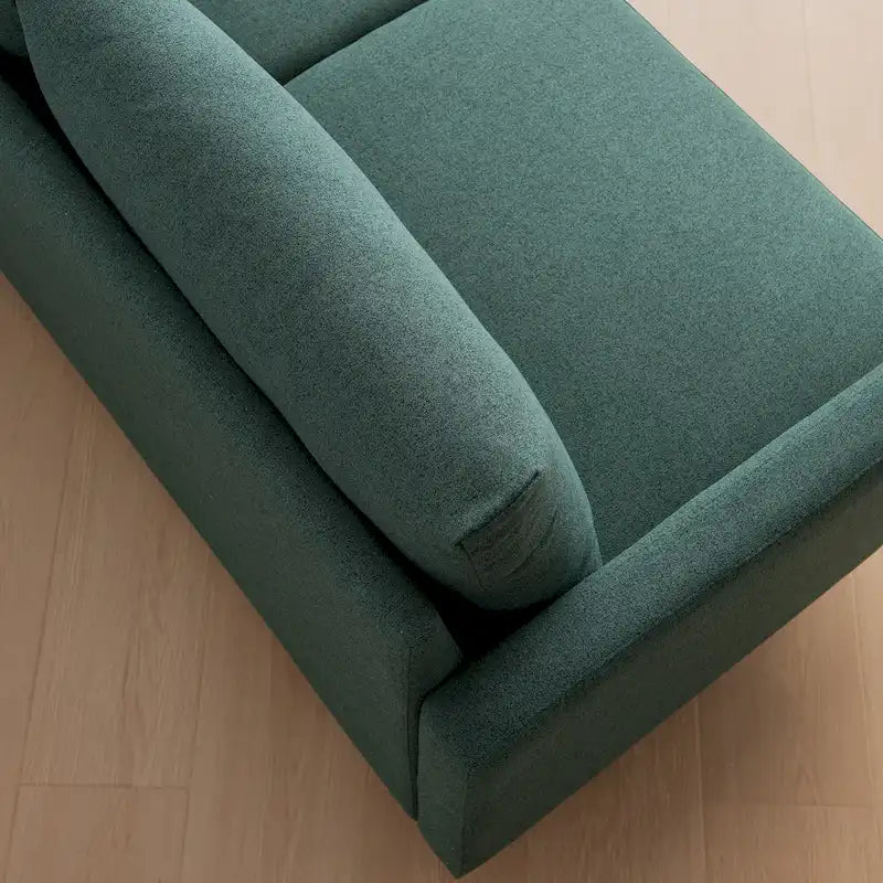 Canapé deux places moderne en tissu, idéal pour le salon, la chambre ou un appartement.