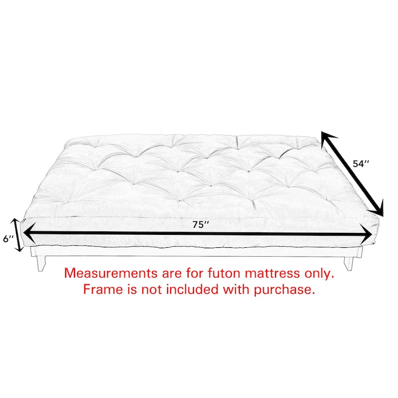 Matelas futon Trupedic pleine grandeur de 6 pouces sans cadre (matelas seulement)