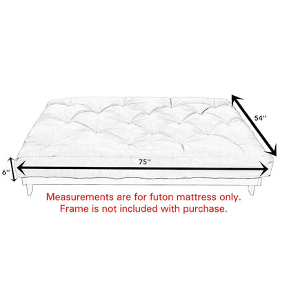 Matelas futon Trupedic pleine grandeur de 6 pouces sans cadre (matelas seulement)
