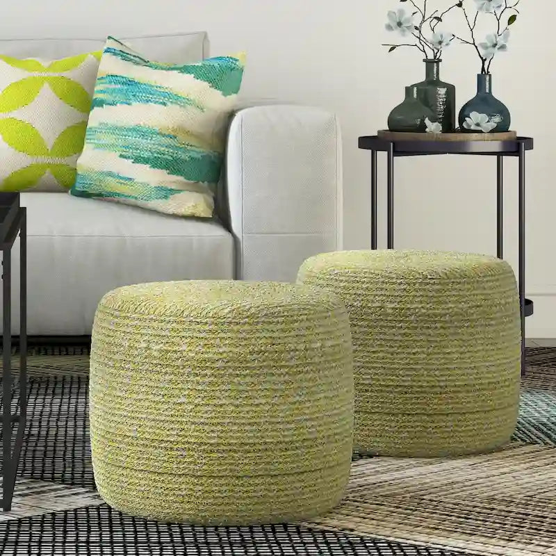 Pouf rond tressé WYNDENHALL Brodie