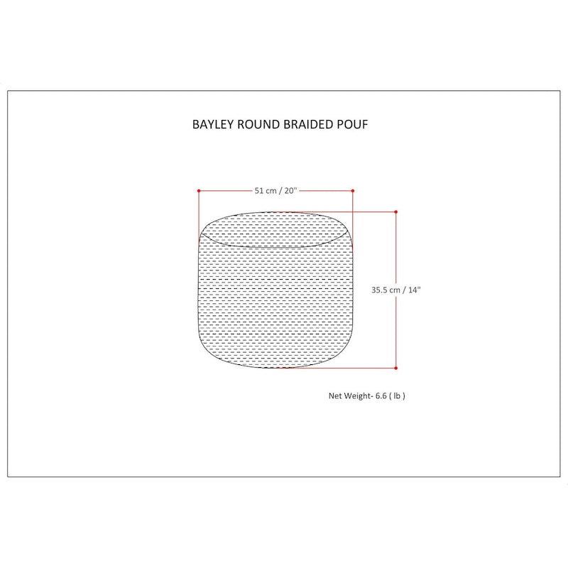 Pouf rond tressé WYNDENHALL Brodie