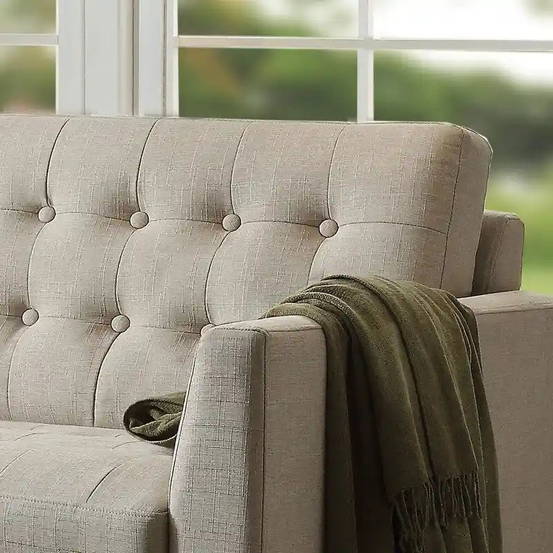 Canapé deux places Moser Bay Estrella multicolore capitonné à accoudoirs carrés, 84 cm de large