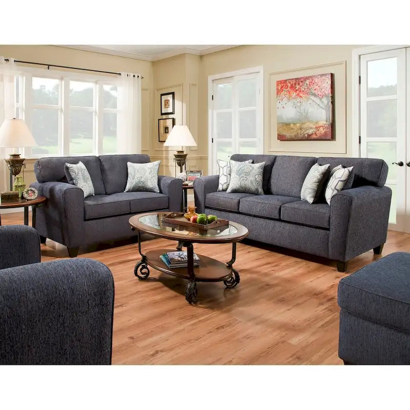 Canapé Hillingdon (Marron/Crème/Denim)