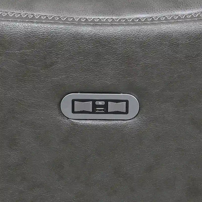 Canapé inclinable Newport Power en cuir pleine fleur avec console par Greyson Living