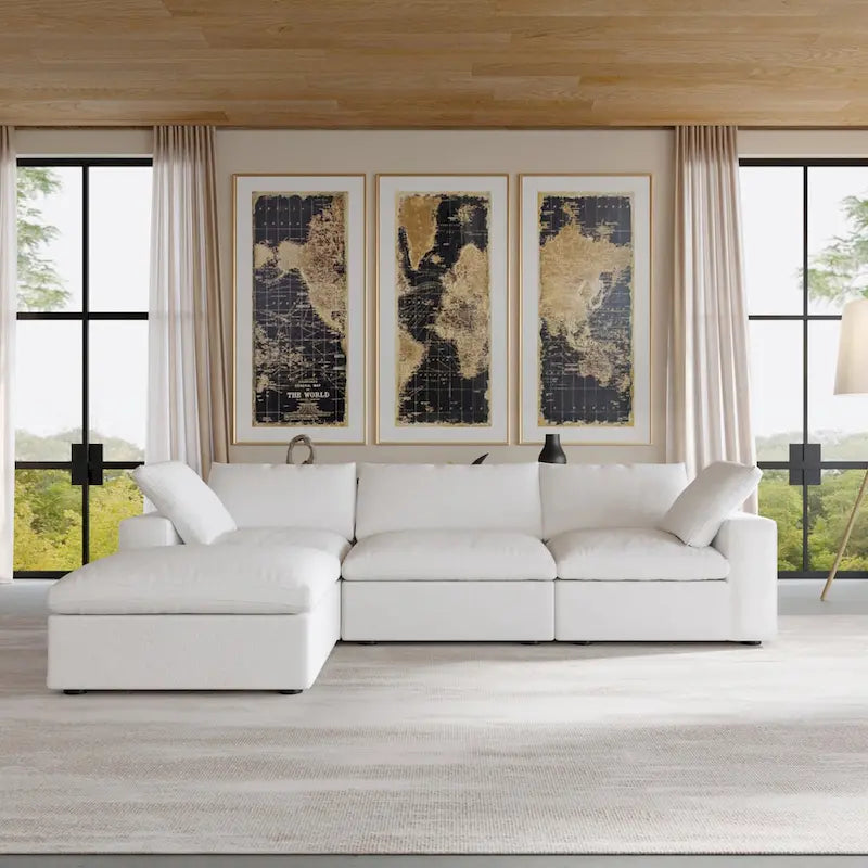 L Shape Modern Modular Convertible Sectional Sofa Couch