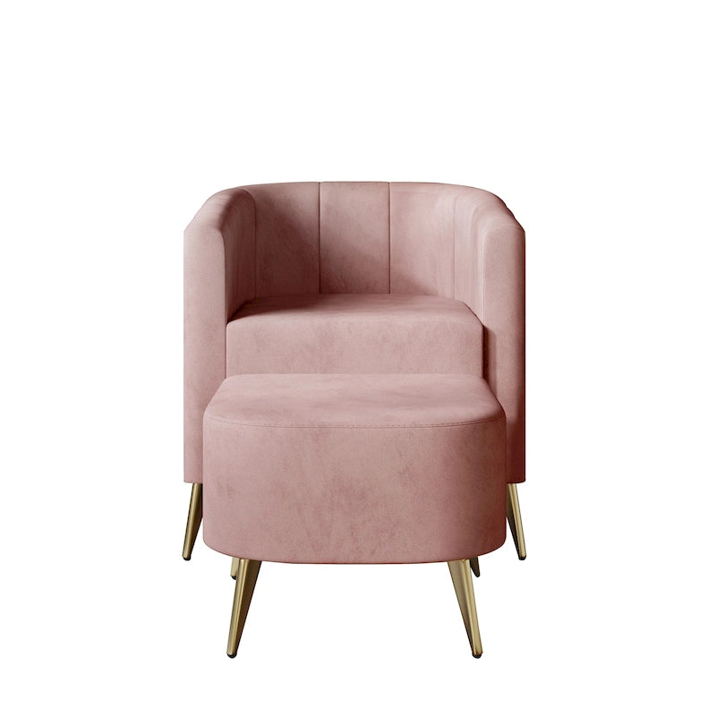 Fauteuil d'appoint CraftPorch moderne en velours doux avec repose-pieds