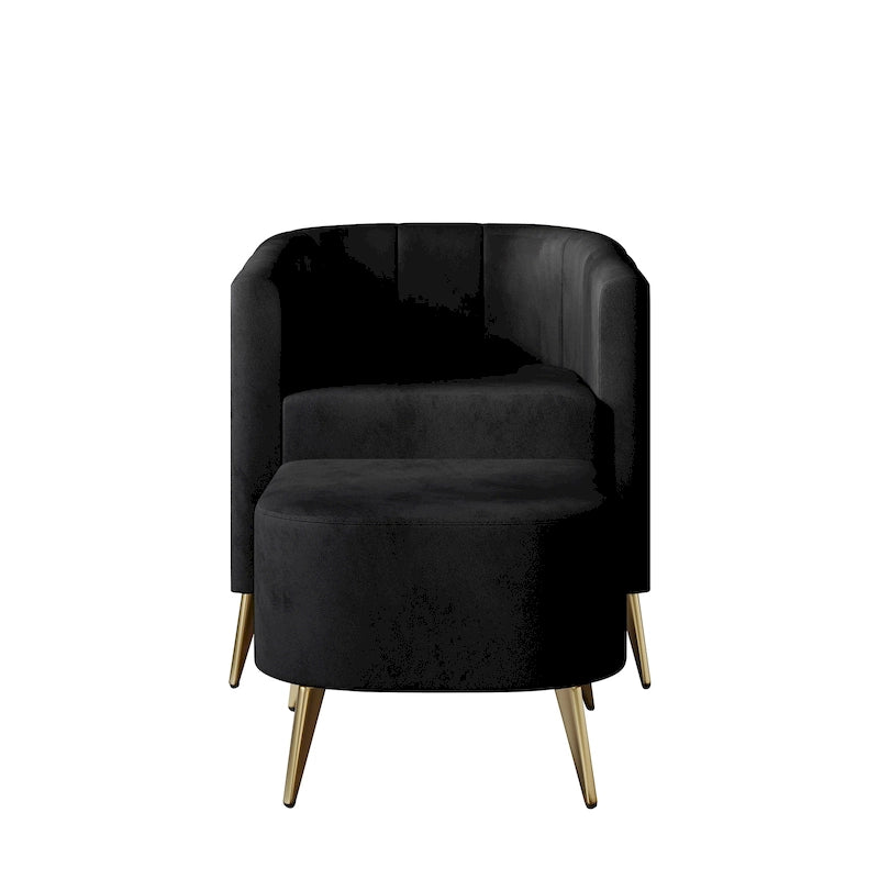 Fauteuil d'appoint CraftPorch moderne en velours doux avec repose-pieds