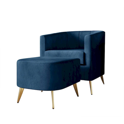 Fauteuil d'appoint CraftPorch moderne en velours doux avec repose-pieds