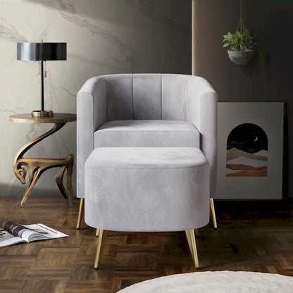 Fauteuil d'appoint CraftPorch moderne en velours doux avec repose-pieds