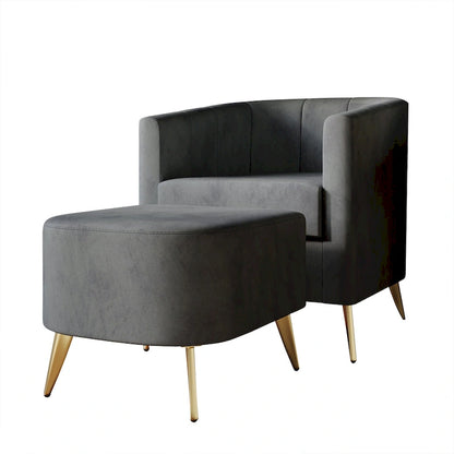 Fauteuil d'appoint CraftPorch moderne en velours doux avec repose-pieds