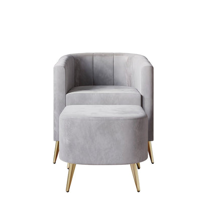 Fauteuil d'appoint CraftPorch moderne en velours doux avec repose-pieds
