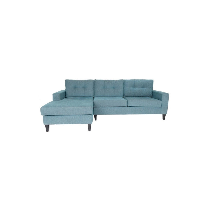 Canapé d'angle contemporain Coast to Coast Sofas en forme de L, revêtement en polyester et nylon, structure en bois massif, tissu d'ameublement