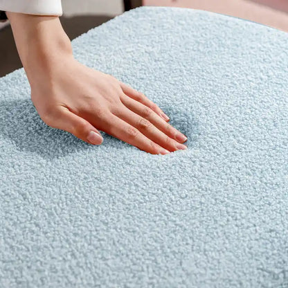 Banc d'entrée rembourré en fausse fourrure avec rangement