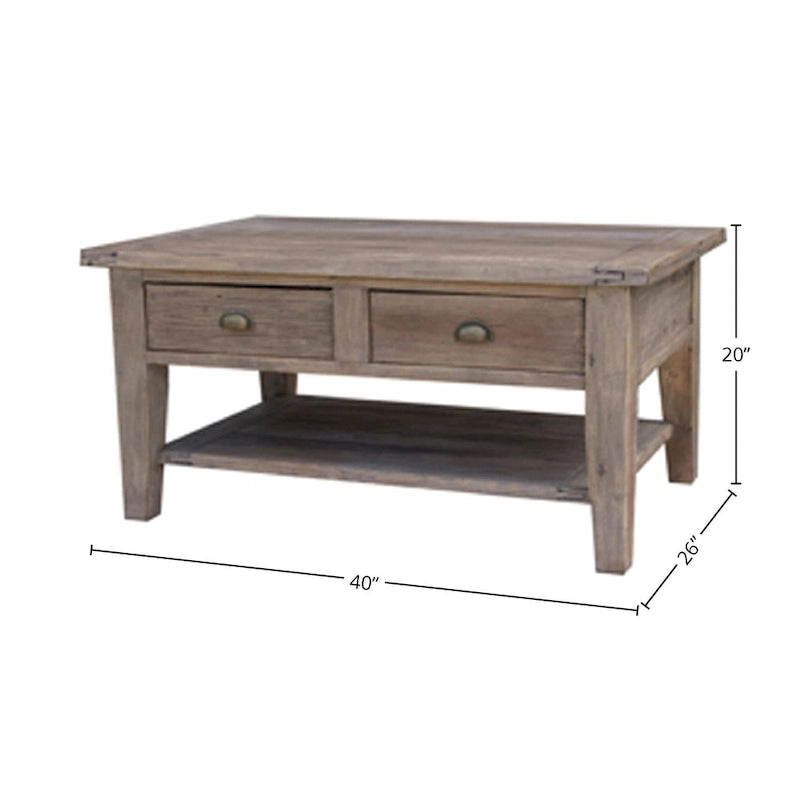 Table basse de 40 cm de large, petite, marron clair