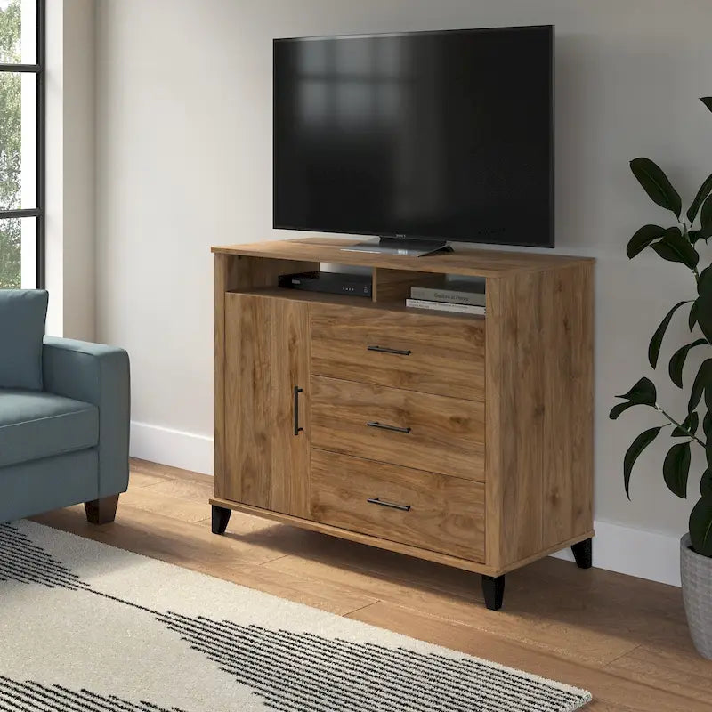 Meuble TV haut Somerset avec rangement par Bush Furniture