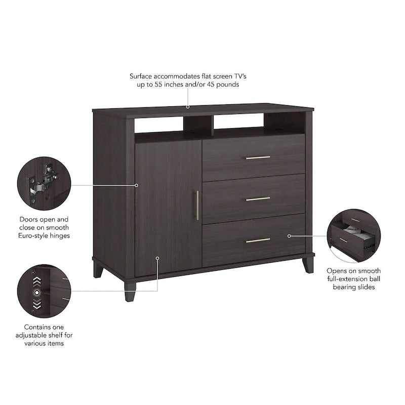 Meuble TV haut Somerset avec rangement par Bush Furniture