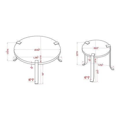 Ensemble de 3 tables basses et tables d'appoint rondes en acier Moril Transitional de 41 pouces, par Furniture of America