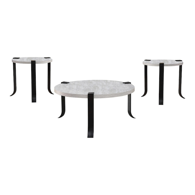 Ensemble de 3 tables basses et tables d'appoint rondes en acier Moril Transitional de 41 pouces, par Furniture of America