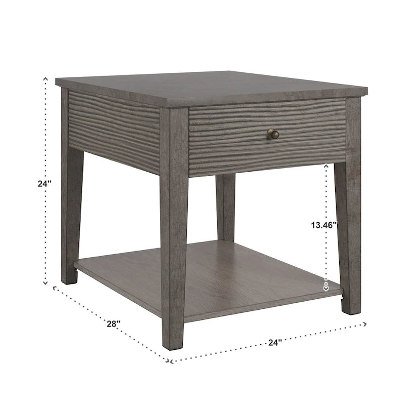 Table Coober en fibrociment gris antique avec étagère par iNSPIRE Q Modern