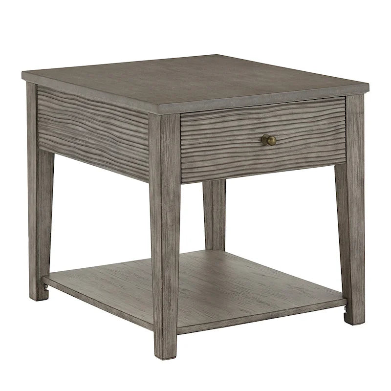 Table Coober en fibrociment gris antique avec étagère par iNSPIRE Q Modern