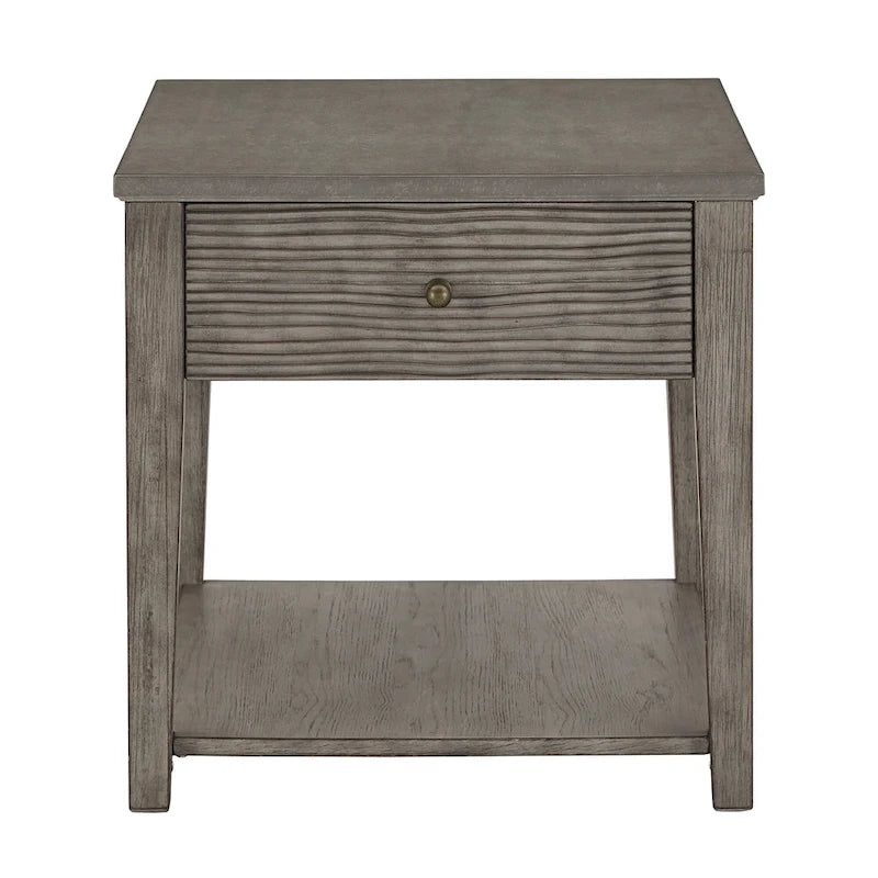 Table Coober en fibrociment gris antique avec étagère par iNSPIRE Q Modern