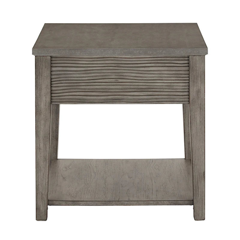 Table Coober en fibrociment gris antique avec étagère par iNSPIRE Q Modern