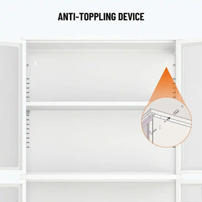 Notre armoire de rangement à porte vitrée avec étagères réglables