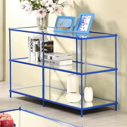 Table d'appoint Scoles Contemporary en verre à 2 étagères de 42 pouces par Furniture of America