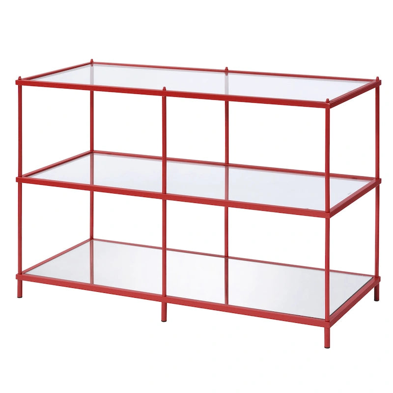 Table d'appoint Scoles Contemporary en verre à 2 étagères de 42 pouces par Furniture of America