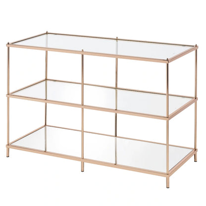 Table d'appoint Scoles Contemporary en verre à 2 étagères de 42 pouces par Furniture of America